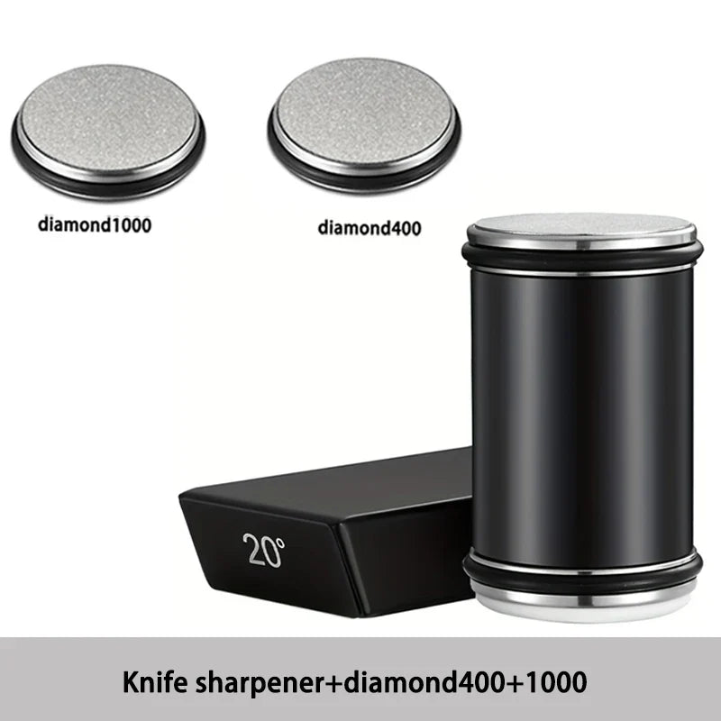 Rolling Knife Sharpener Magnetic Knife Holder Diamond Sharpening Stone Kit with 15 and 20 Degrees Angle Roller Kitchen Accessory