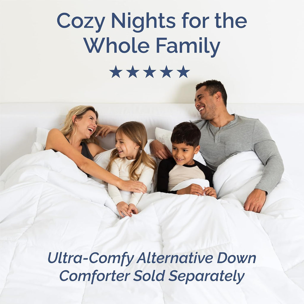 Queen Size 4 Piece Sheet Set - Breathable & Cooling Sheets - Heathered Blue