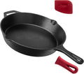 12-Inch Large Cast Iron Skillet, Pre-Seasoned Frying Pan