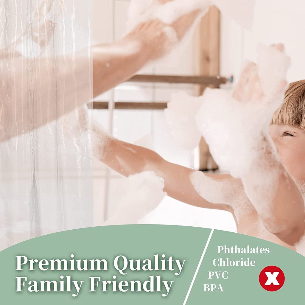 Oeko-Tex Certified Shower Curtain Liner Standard Size, Clear
