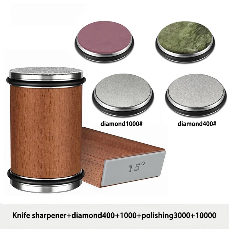 Rolling Knife Sharpener Magnetic Knife Holder Diamond Sharpening Stone Kit with 15 and 20 Degrees Angle Roller Kitchen Accessory