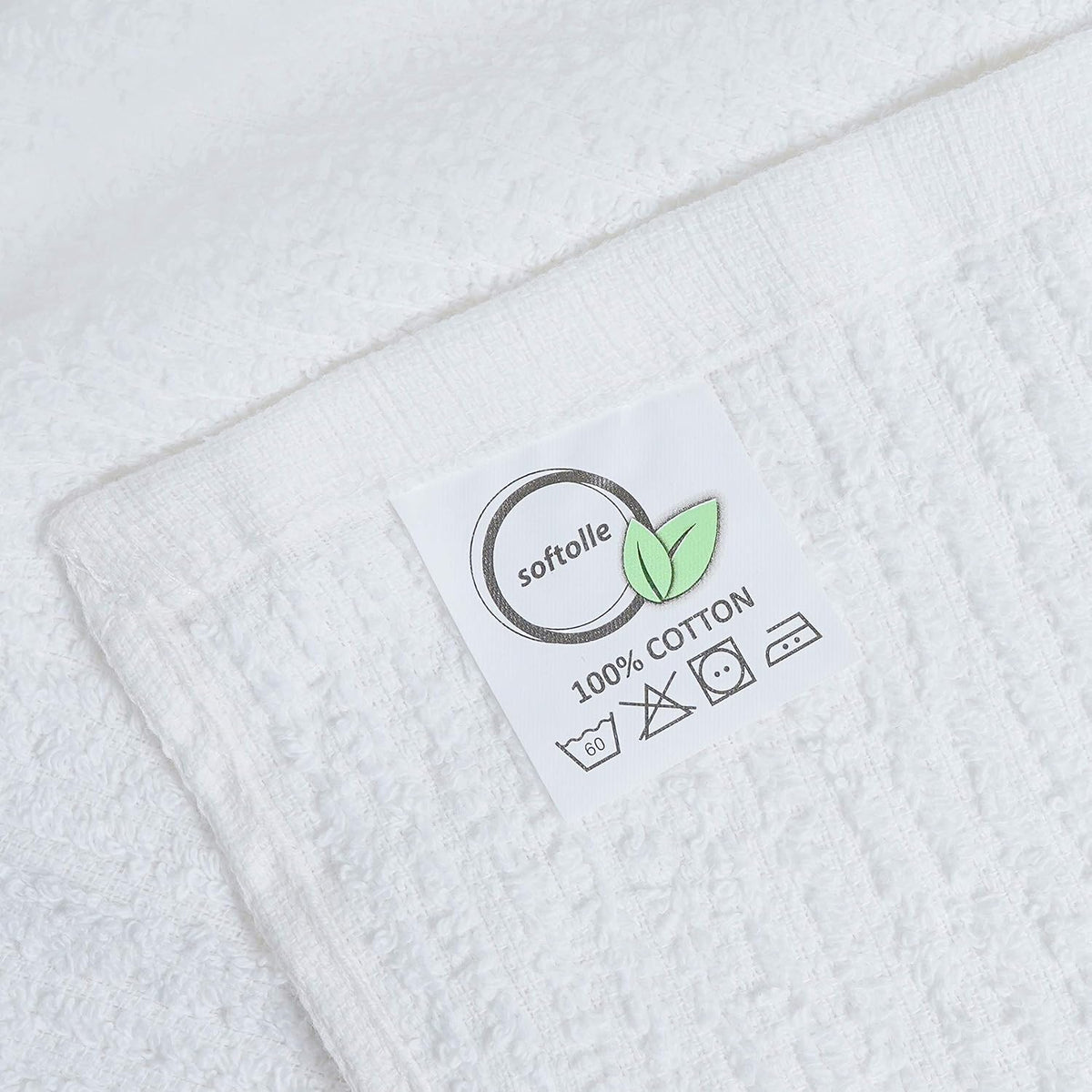 Towels Kitchen Bar Mops Towels, Pack of 12 Towels - 16 X 19 Inches, 100% Cotton Super Absorbent White Bar Towels, Multi-Purpose Cleaning Towels for Home and Kitchen Bars