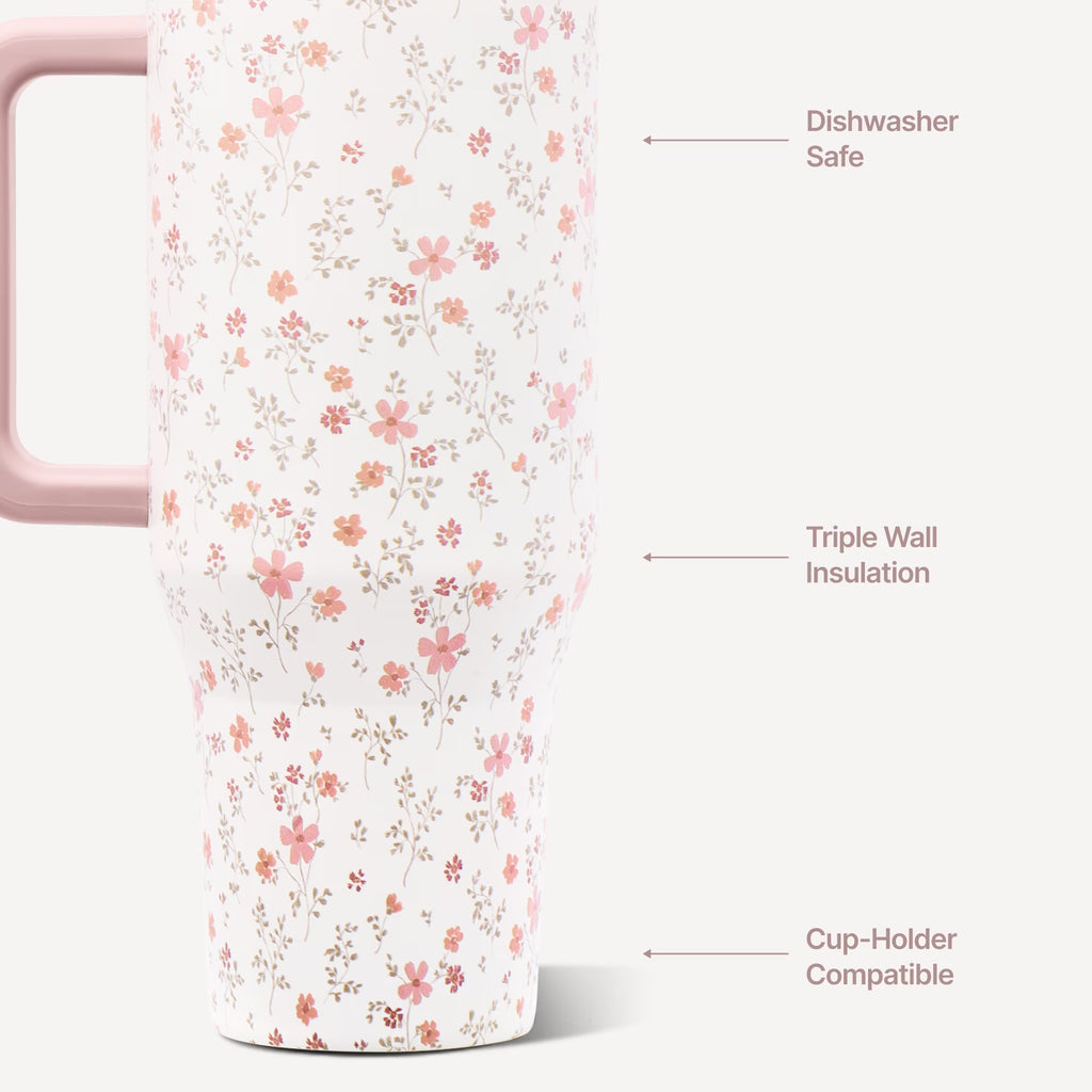 Traveler 32Oz, Insulated Tumbler with Handle & Straw, Mangolia