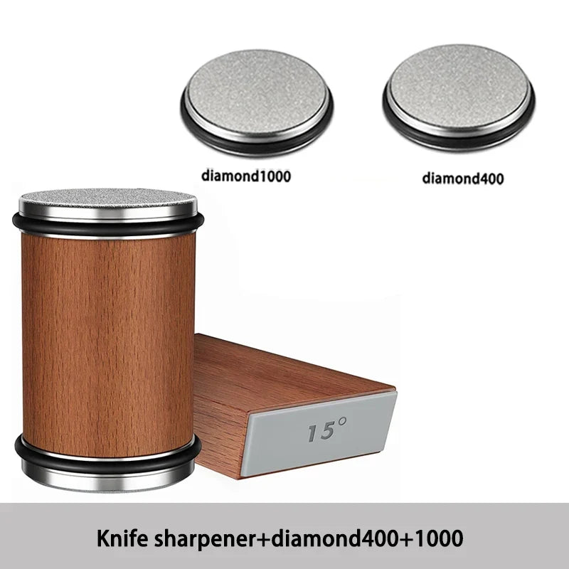 Rolling Knife Sharpener Magnetic Knife Holder Diamond Sharpening Stone Kit with 15 and 20 Degrees Angle Roller Kitchen Accessory