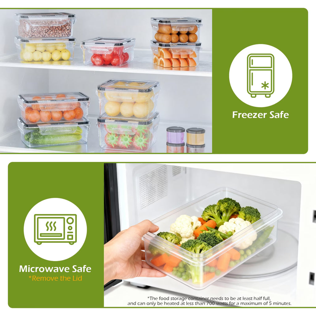 Food Storage Containers with Lids, 52 Piece Leak Proof Clear Plastic Food Container for Food, Bpa-Free, Food Meal Storage Set, Meal Prep Container Stackable Containers, Pp+Silicone