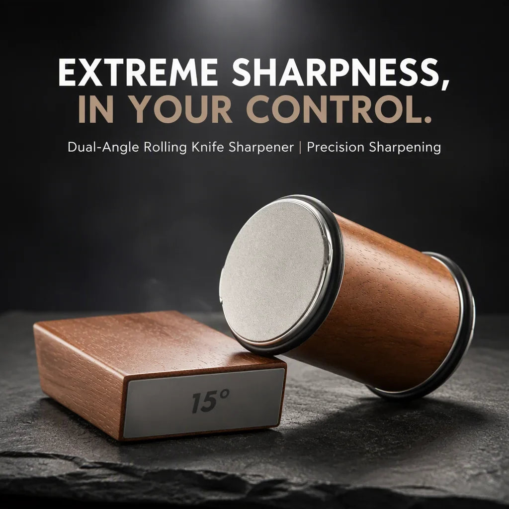 Rolling Knife Sharpener Magnetic Knife Holder Diamond Sharpening Stone Kit with 15 and 20 Degrees Angle Roller Kitchen Accessory