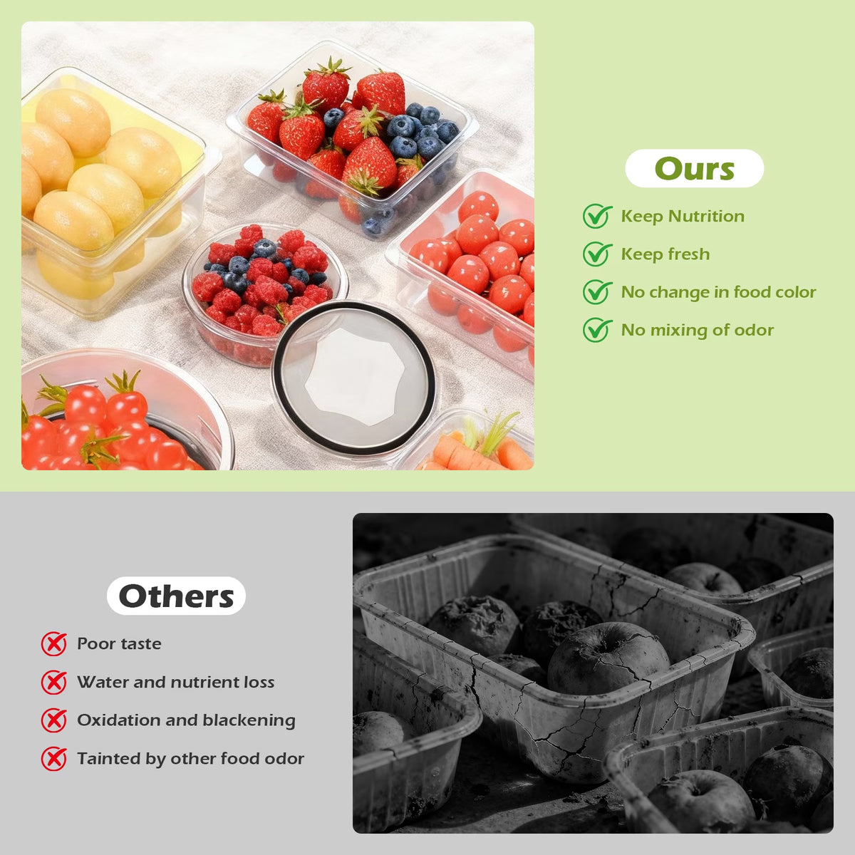 Food Storage Containers with Lids, 52 Piece Leak Proof Clear Plastic Food Container for Food, Bpa-Free, Food Meal Storage Set, Meal Prep Container Stackable Containers, Pp+Silicone