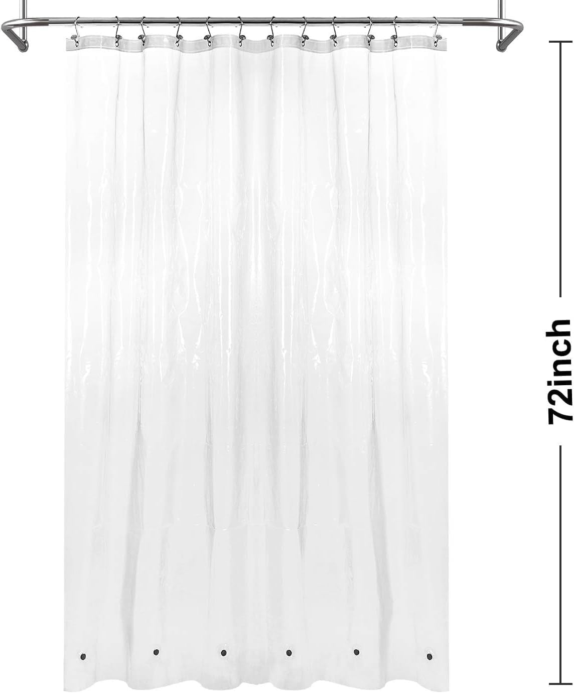 Oeko-Tex Certified Shower Curtain Liner Standard Size, Clear