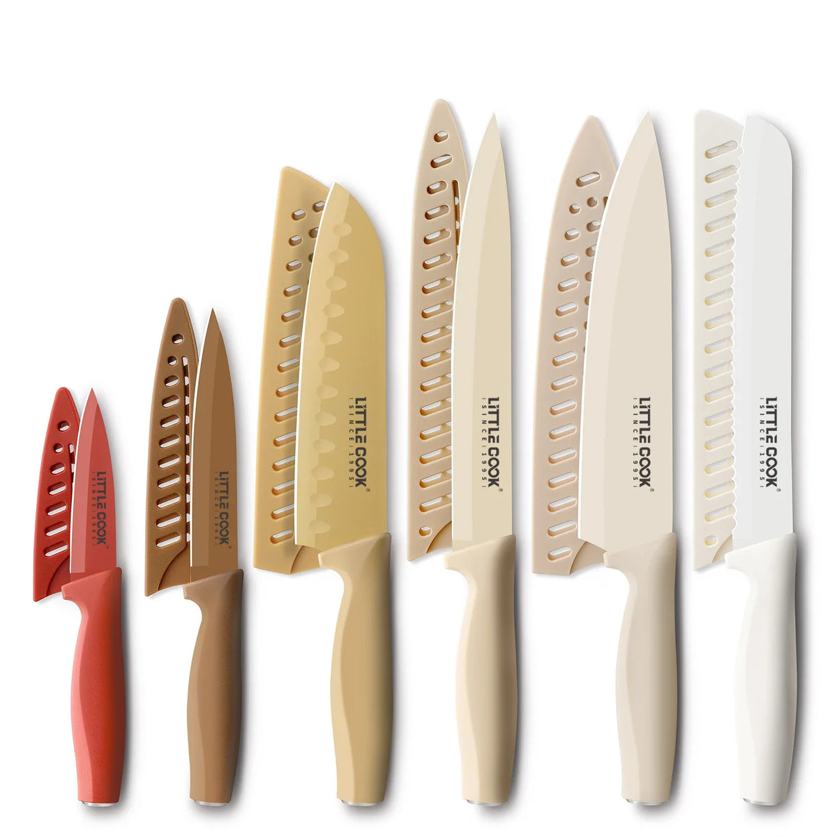 6PCS Stainless Steel Kitchen Chef Knife Set with Protective Cover for Home and Kitchen