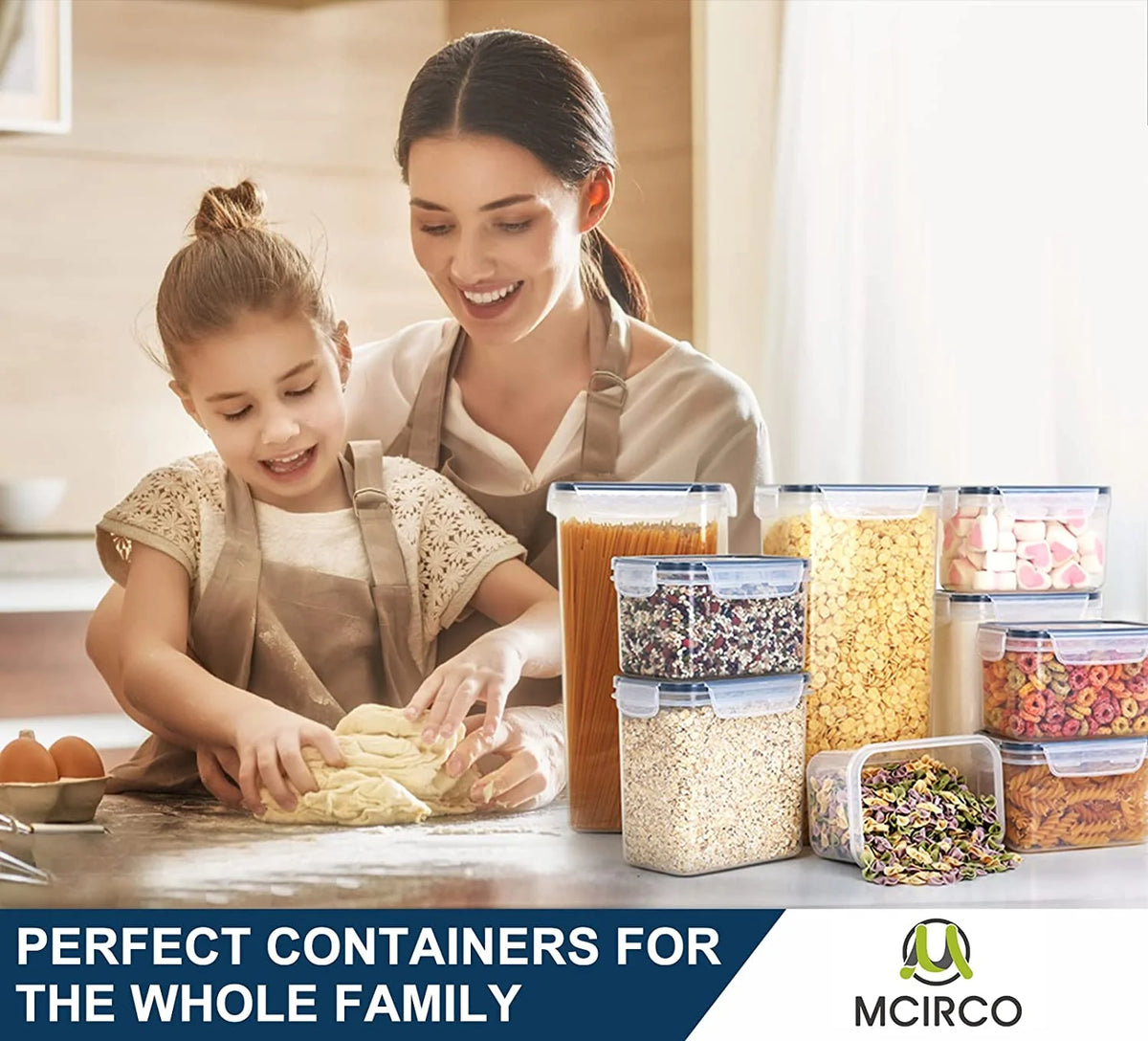 Airtight Food Storage Containers with Lids, 36 Pieces Bpa-Free Plastic Kitchen and Pantry Organization Containers for Cereal, Flour and Sugar