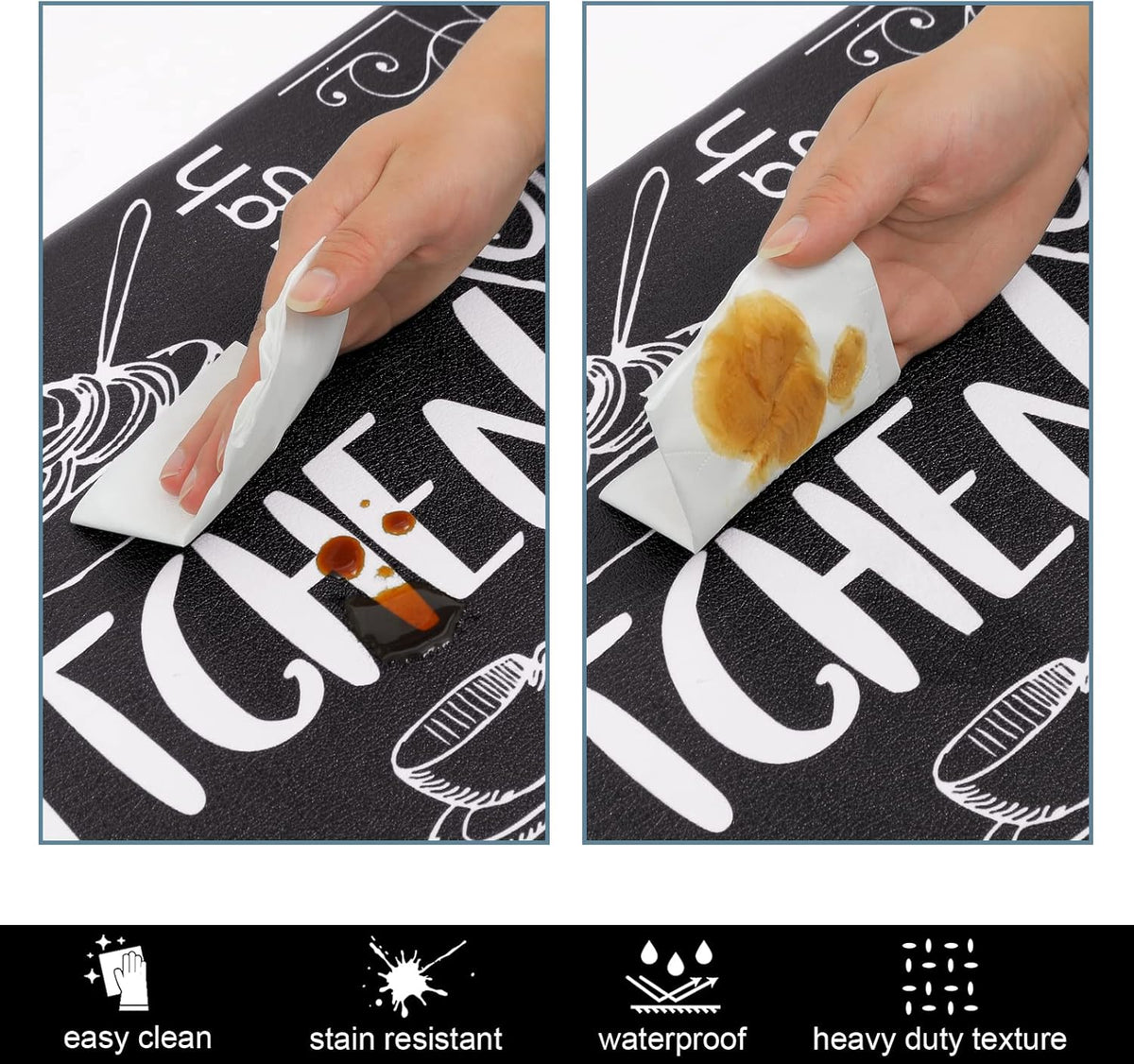 Kitchen Mats for Floor, Cushioned anti Fatigue Kitchen Rugs Set of 2