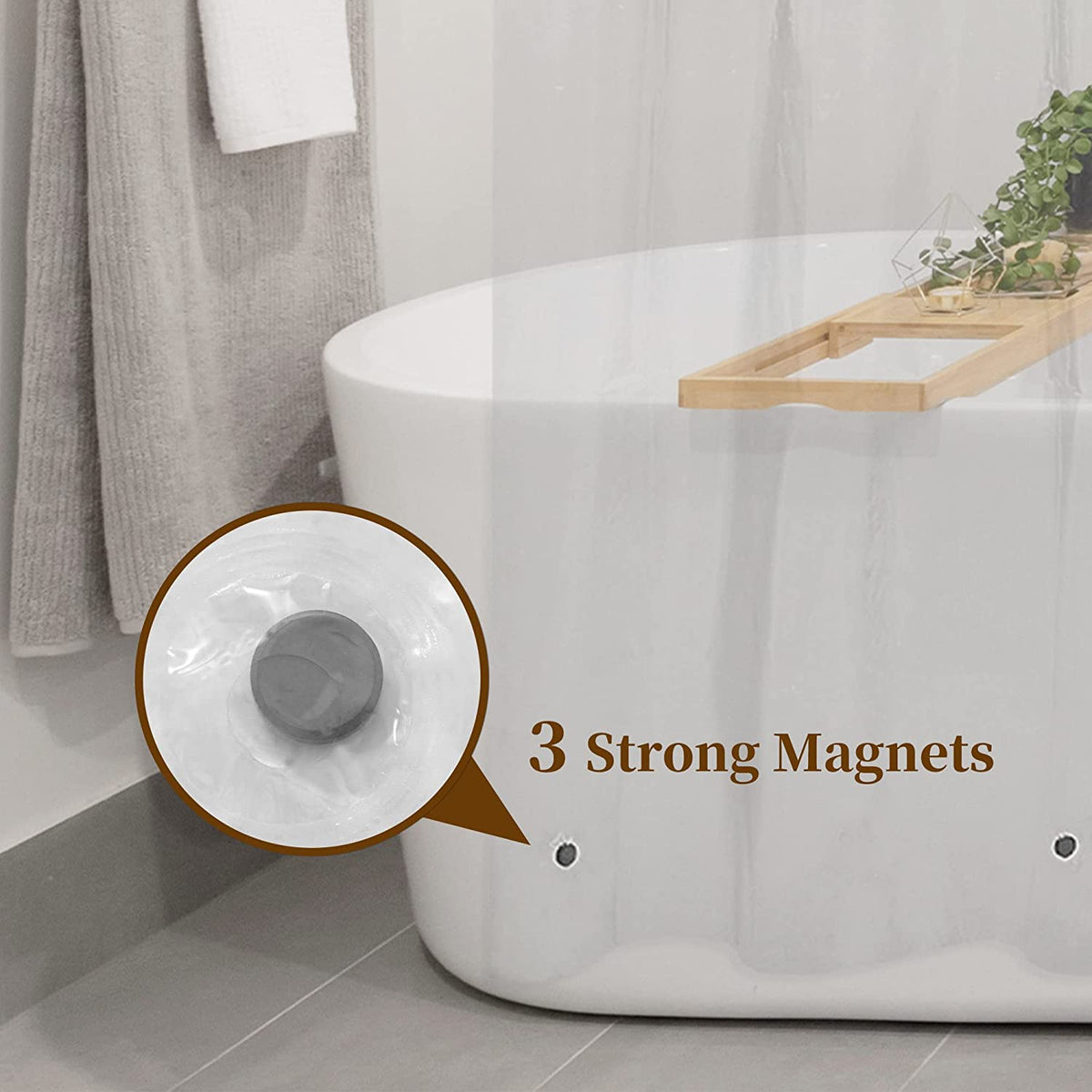 Oeko-Tex Certified Shower Curtain Liner Standard Size, Clear